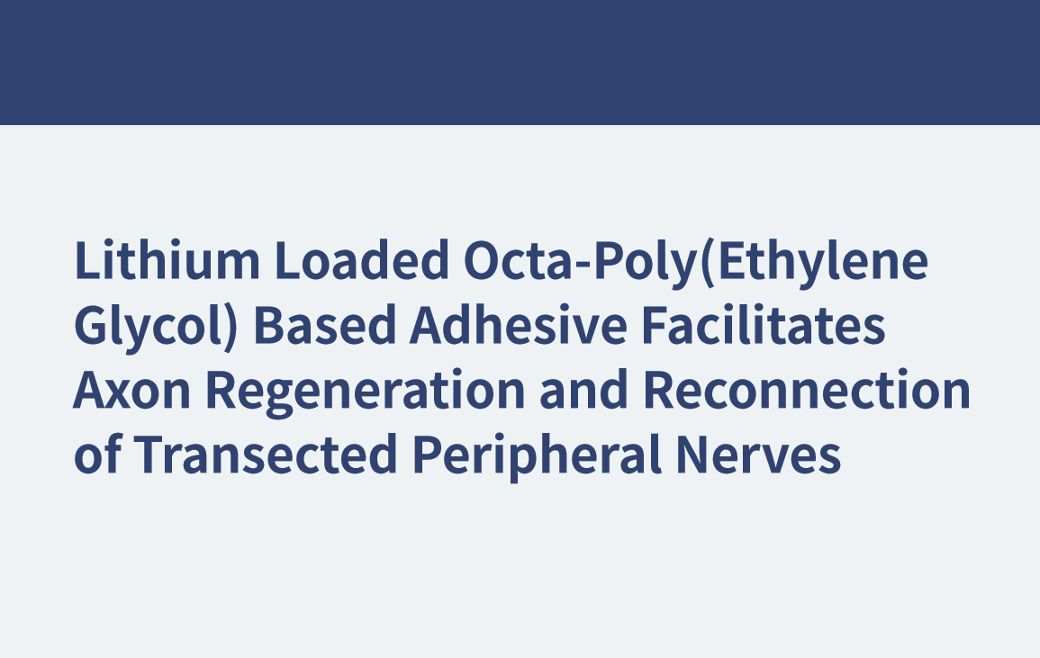 L'adhésif à base d'octa-poly (éthylène glycol) chargé au lithium facilite la régénération des axones et la reconnexion des nerfs périphériques transectés