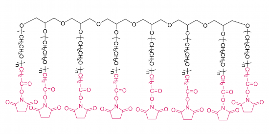  8 bras Poly (éthylène  glycol) succinimidyle carboxyméthyle ester (HG) 