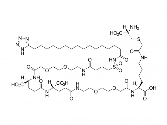 chaîne latérale de l'hormone de croissance à action prolongée [TZ-Ste-SO2-nBu-AEEA-Glu (OH) -Glu (OH) -AEEA-Lys (OH) -COCH2-Cys (OH) -NH2]  