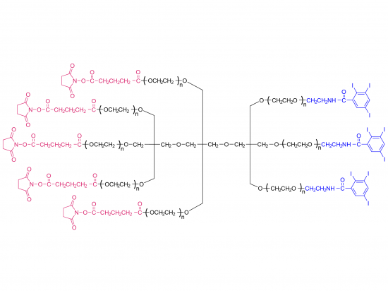 (SG)5-8-bras PEG-(TIB)3(amide)(TP)