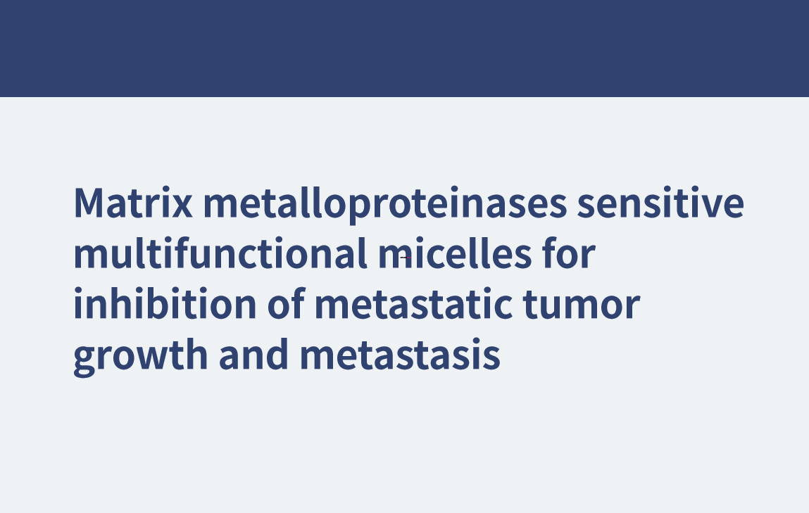 Matrices métalloprotéinases micelles multifonctionnelles sensibles pour l'inhibition de la croissance tumorale métastatique et des métastases