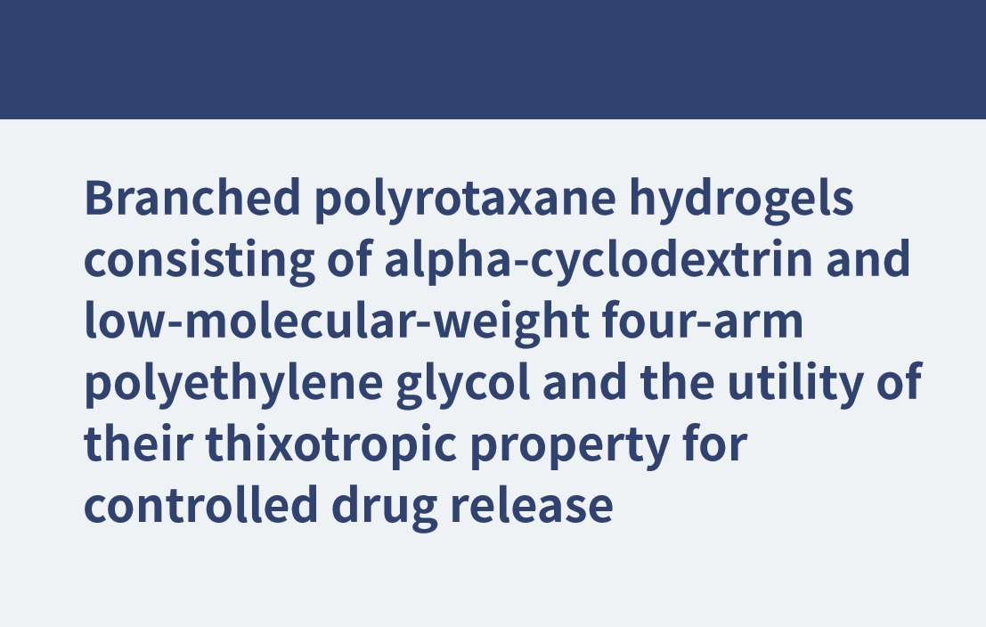 Hydrogels de polyrotaxane ramifiés constitués d'alpha-cyclodextrine et de polyéthylèneglycol à quatre bras de faible poids moléculaire et utilité de leur propriété thixotrope pour la libération contrôlée de médicaments